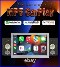 1 Din Wireless CarPlay Car Radio MP5 Player Retractable Touch Screen Mirror Link