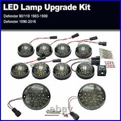 10pcs Led Smoked Black Lamp Light Kit For Land Rover Defender 90 110 Series