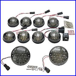 10pcs Led Smoked Black Lamp Light Kit For Land Rover Defender 90 110 Series