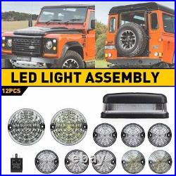 11PCS Fits For Land Rover Defender Led Deluxe Clear Upgrade Lamp Light Kit UK