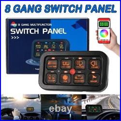 12V/24V 8 Gang RGB Control Switch Panel LED Relay For Offroad Jeep Truck ATV SUV