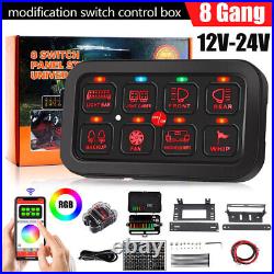 12V-24V Car Truck RGB 8 Gang Switch Panel Button Auxiliary Circuit App Control