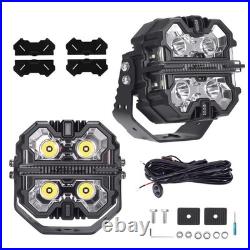 178W LED Work Light Bar Spot Beam White Amber DRL Pod Lights IP68 270° Coverage