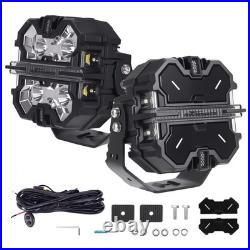 178W LED Work Light Bar Spot Beam White Amber DRL Pod Lights IP68 270° Coverage