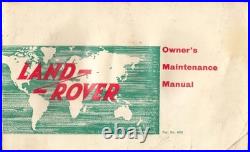 1967 Land Rover Series 2 Gas And Diesel Owners Manual User Guide Servicing