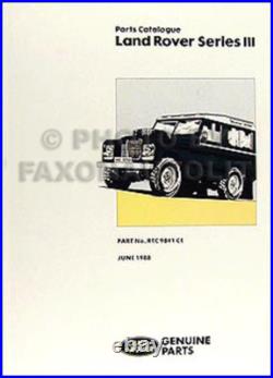 1972-1985 Land Rover Series III Illustrated Parts Book Catalog Catalogue