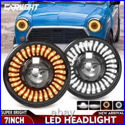 2PCS 7inch Round LED Headlights Halo Hi/Lo Z-Beam For Classic Mini Austin Rover 2PCS 7inch Round LED Headlights Halo Hi/Lo Z-Beam For Classic Mini Austin Rover