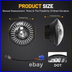 2PCS 7inch Round LED Headlights Halo Hi/Lo Z-Beam For Classic Mini Austin Rover