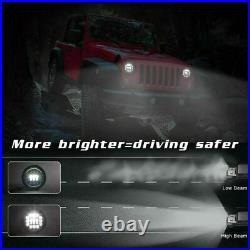 2pcs E-mark 150W for Land Rover Defender LED Headlights RHD 7 90 110 Hi/Lo DRL