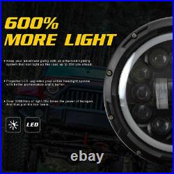 2x 7 inch Round LED Headlight 6000K Hight/Low Beam Light 6000k White For Jeep