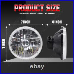 2x 7Inch Round LED Headlights High Low Beam For Jeep Wrangler JK LJ 1997-2018