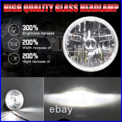 2x 7Inch Round LED Headlights High Low Beam For Jeep Wrangler JK LJ 1997-2018