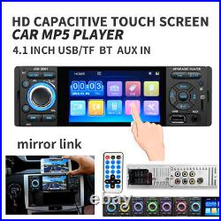 4.1in Single 1 DIN Car Radio Touch Screen Stereo Audio Player Bluetooth WithCamera