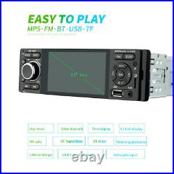 4.1in Single 1 DIN Car Radio Touch Screen Stereo Audio Player Bluetooth WithCamera