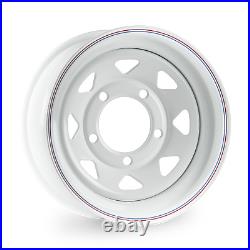 4 x Tuff Torque 8 Spoke Steel Wheels Wheel 16 x 7 ET0 White