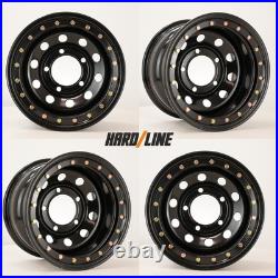 4x 16 x 10 steel wheels fit Land Rover Defender Beadlock style 5x165.1 ET-32