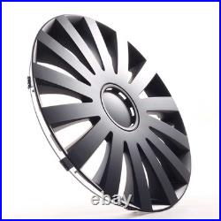 4x Wheel Trims 17 Inch Hub Caps Covers Wind Black schwarz for Alfa Dacia Honda