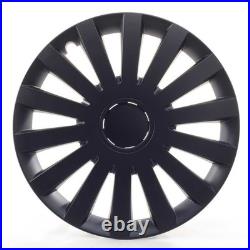 4x Wheel Trims 17 Inch Hub Caps Covers Wind Black schwarz for Alfa Dacia Honda