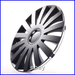 4x Wheel Trims 17 Inch Hub Caps Covers Wind Black schwarz for Alfa Dacia Honda