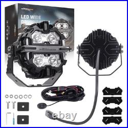 5 Inch Round LED Work Light 178W Spot Flood Combo Beam White Amber DRL Pair