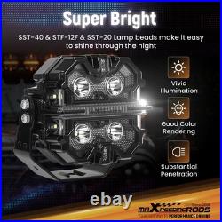 5 LED Driving Auxiliary Light RGB DRL Side Shooter Spot Flood Combo Off Road
