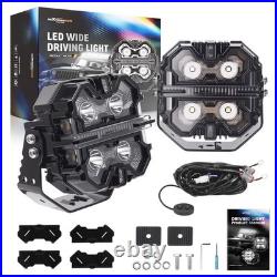 5 LED Driving Auxiliary Light RGB DRL Side Shooter Spot Flood Combo Off Road