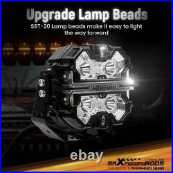 5inch LED Driving Light Bar 178W White Amber DRL Spot Pod Lights Side Shooter