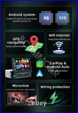 7in For Apple CarPlay Android 13 Car Stereo Radio GPS Navigation WIFI BT Camera