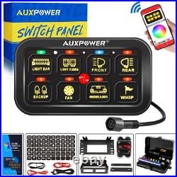 8 Gang RGB Light Bar Switch Panel APP Control For Jeep Wrangler JK LJ TJ Offroad