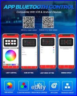 8 Gang RGB Light Bar Switch Panel APP Control For Jeep Wrangler JK LJ TJ Offroad