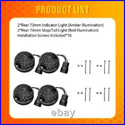 8Pcs Smoked Lens For Land Rover Defender 90 110 130 Stop Tail Light & Indicator