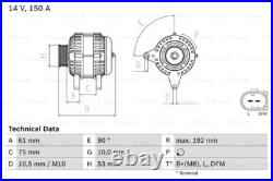 Alternator Unova Fits Land Rover Freelander BMW 3 Series 2.0 D TD4 3.0