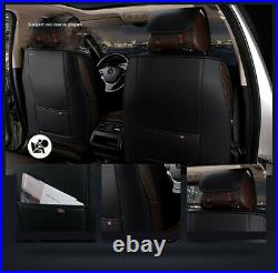 Beige Leather Car Seat Covers Front+Rear Full Set Fit For Interior Accessories