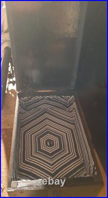 CLASSIC SERIES LAND ROVER CENTRE CUBBY BOX UNIT, black with blue leather seat