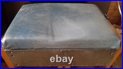 CLASSIC SERIES LAND ROVER CENTRE CUBBY BOX UNIT, black with blue leather seat