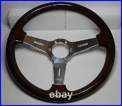 CLASSIC SPORT WOOD STEERING WHEEL 370mm LUISI MUGELLO II MAHOGANY MADE IN ITALY