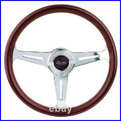 CLASSIC WOOD STEERING WHEEL 390mm LUISI MONTECARLO MAHOGANY MADE in ITALY