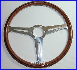 CLASSIC WOOD STEERING WHEEL 390mm LUISI MONTECARLO MAHOGANY MADE in ITALY