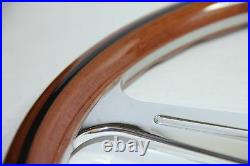 CLASSIC WOOD STEERING WHEEL 390mm LUISI MONTECARLO MAHOGANY MADE in ITALY