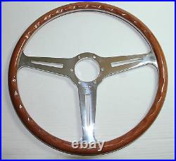 CLASSIC WOOD STEERING WHEEL 390mm LUISI MONTECARLO MAHOGANY MADE in ITALY