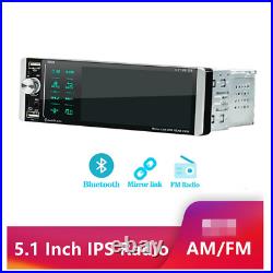 Car Radio 1DIN Bluetooth Stereo Receiver FM MP5 Player Mirror Link With4LED Camera