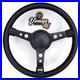 Classic Car 13 Retro Black 3 Spoke Black Vinyl Steering Wheel Boss Fitting Kit