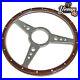 Classic Car 14 Flat 9 hole Vintage Style Riveted Light Wood Rim Steering Wheel