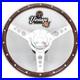 Classic Car 14 Semi Dished Riveted Dark Wood Rim Steering Wheel & Boss Kit Horn