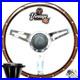 Classic Car Steering Wheel & Boss Kit 15 Riveted Wood Rim Semi Dished