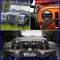 DOT E Approved 7 inch LED headlights x2 for Land Rover Defender RHD 7 90 110
