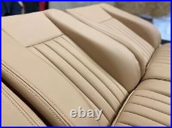 Deluxe set 3 barley fluted leather front seats suitable for Series 3 Land Rovers