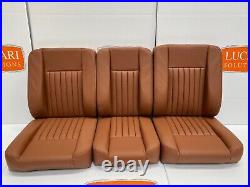 Deluxe set of TAN fluted leather front seats suitable for Series 3 Land Rovers