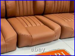 Deluxe set of TAN fluted leather front seats suitable for Series 3 Land Rovers