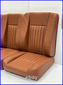 Deluxe set of TAN fluted leather front seats suitable for Series 3 Land Rovers